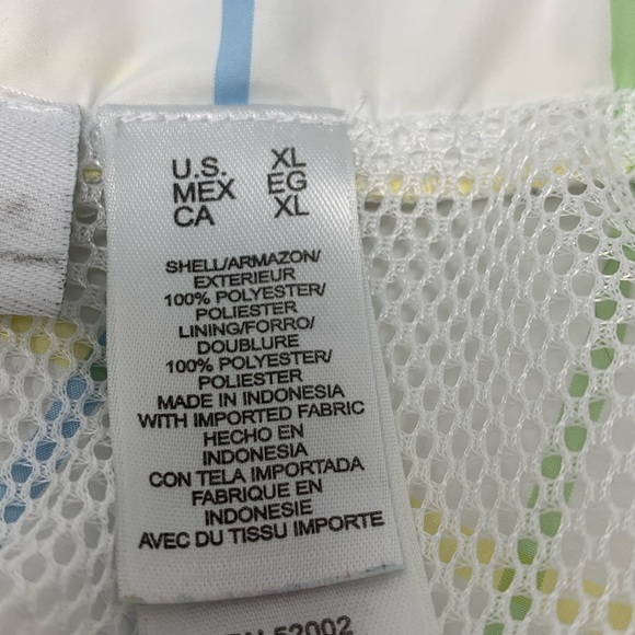 Liz Golf white blue yellow green window pane windbreaker light jacket pockets - Picture 6 of 7